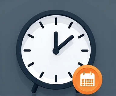 Clock showing business hours with a calendar icon