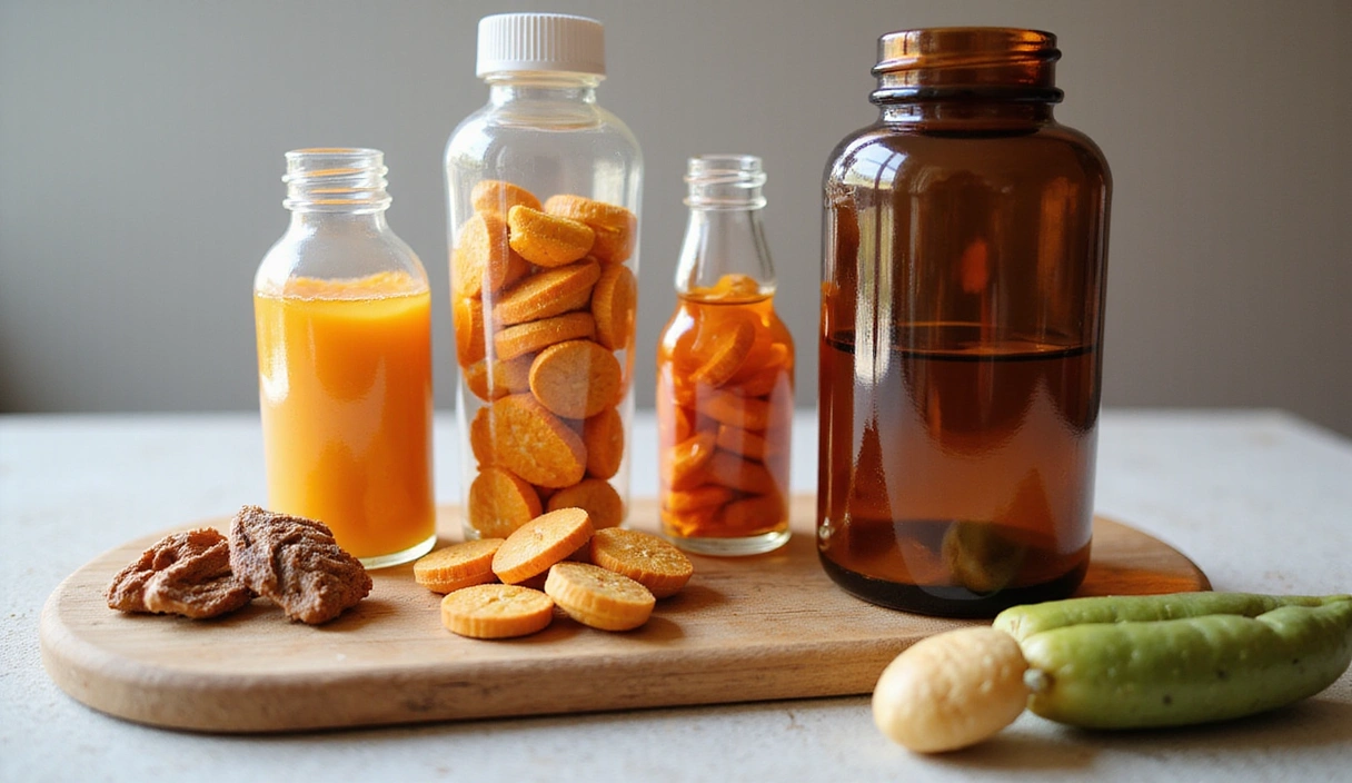 Assortment of natural vitamins and supplements for overall health